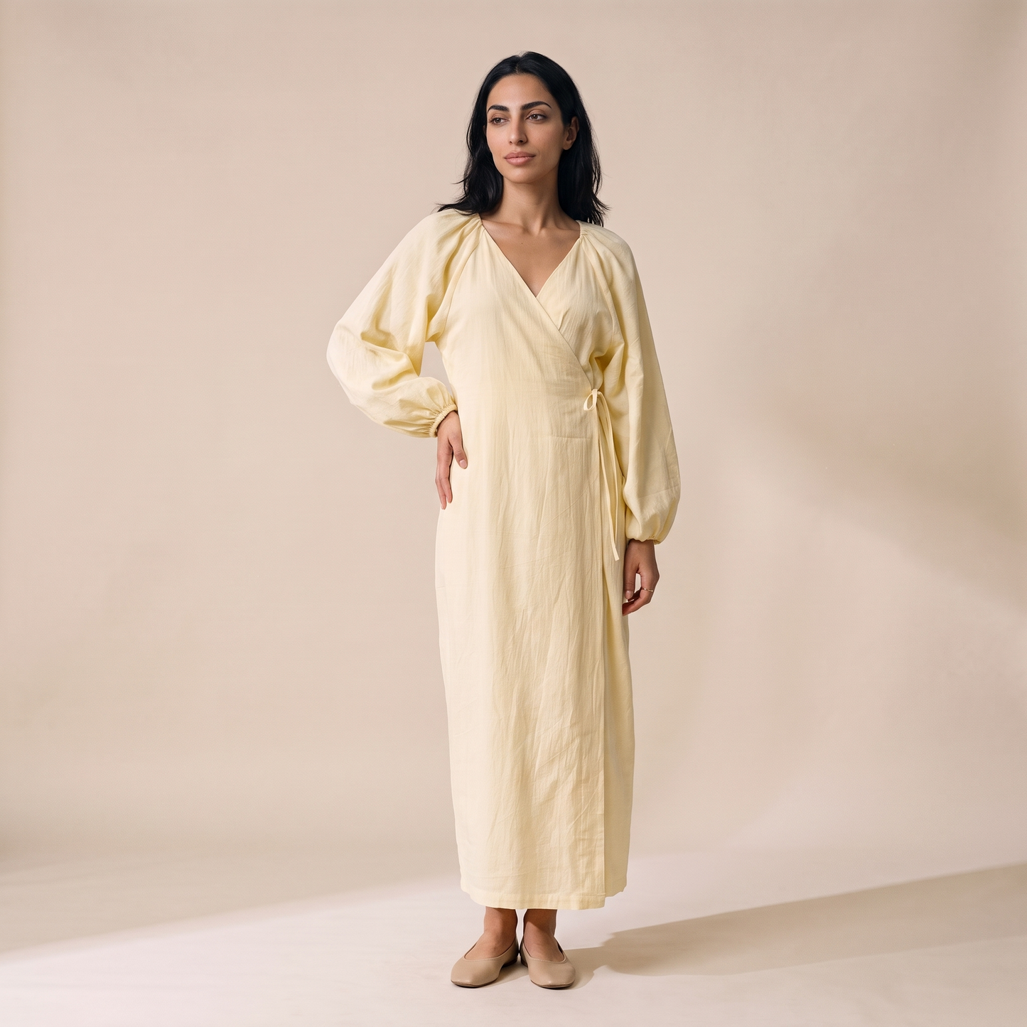 Cynzia Yellow Cotton Dress