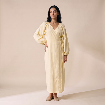 Cynzia Yellow Cotton Dress