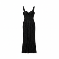 Sunoire ronna spaghetti lace maxi dress mannequin black 01