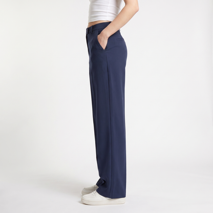 Sunoire rosie womens high waist wide leg tailored suit trousers bottom side crop 01