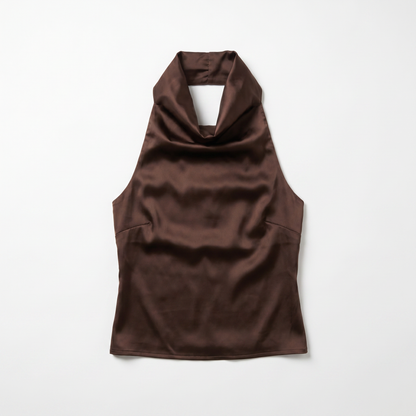 Sunoire s22405_dark brown garment flatlay 01