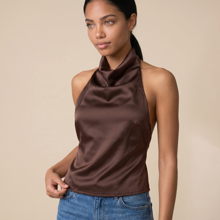 Sunoire s22405_dark brown top detail 01