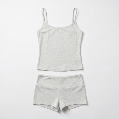 Sunoire s22996_light gray melange garment flatlay 01