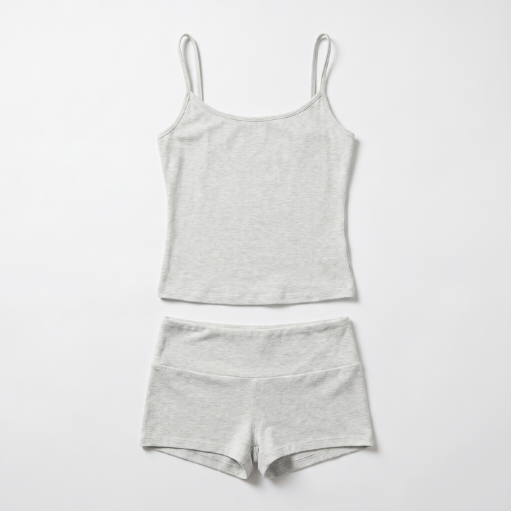 Sunoire s22996_light gray melange garment flatlay 01