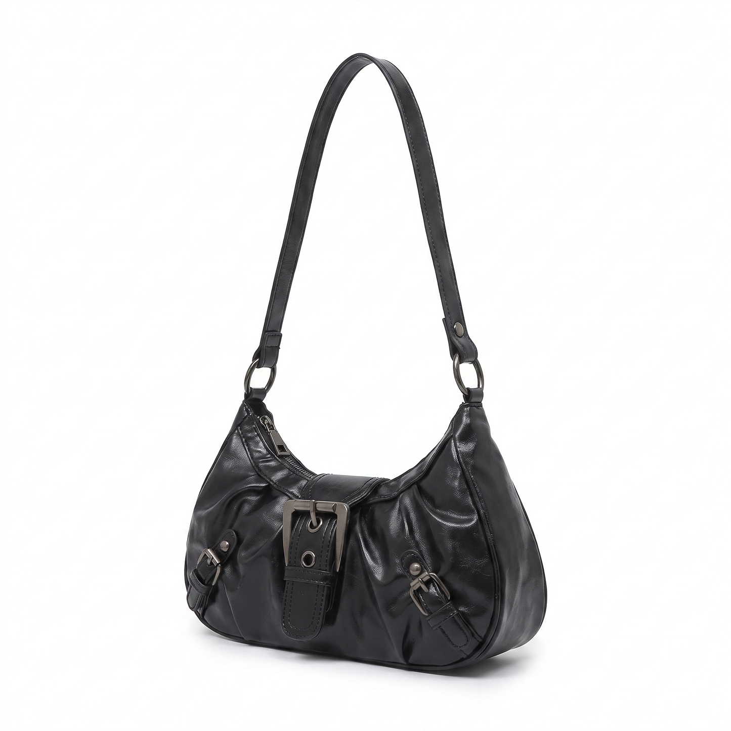 Sunoire sable black hobo bag 02 three quarter