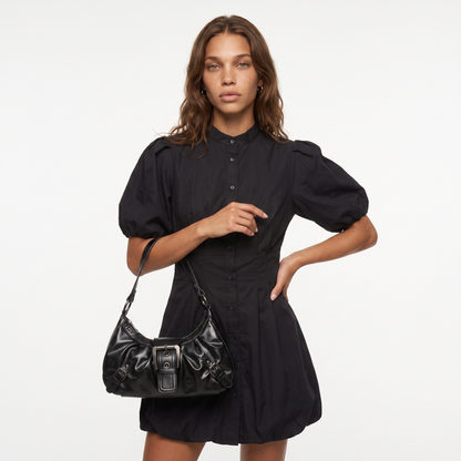 Sunoire sable black hobo bag 03 detail
