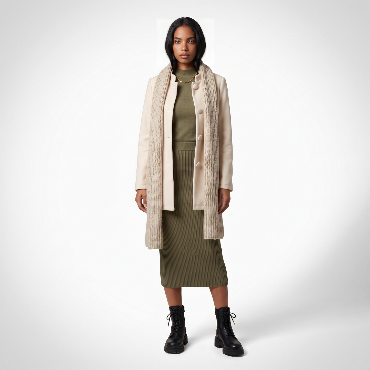 Sunoire sable women s winter coat with button closure and long sleeves front hero 01
