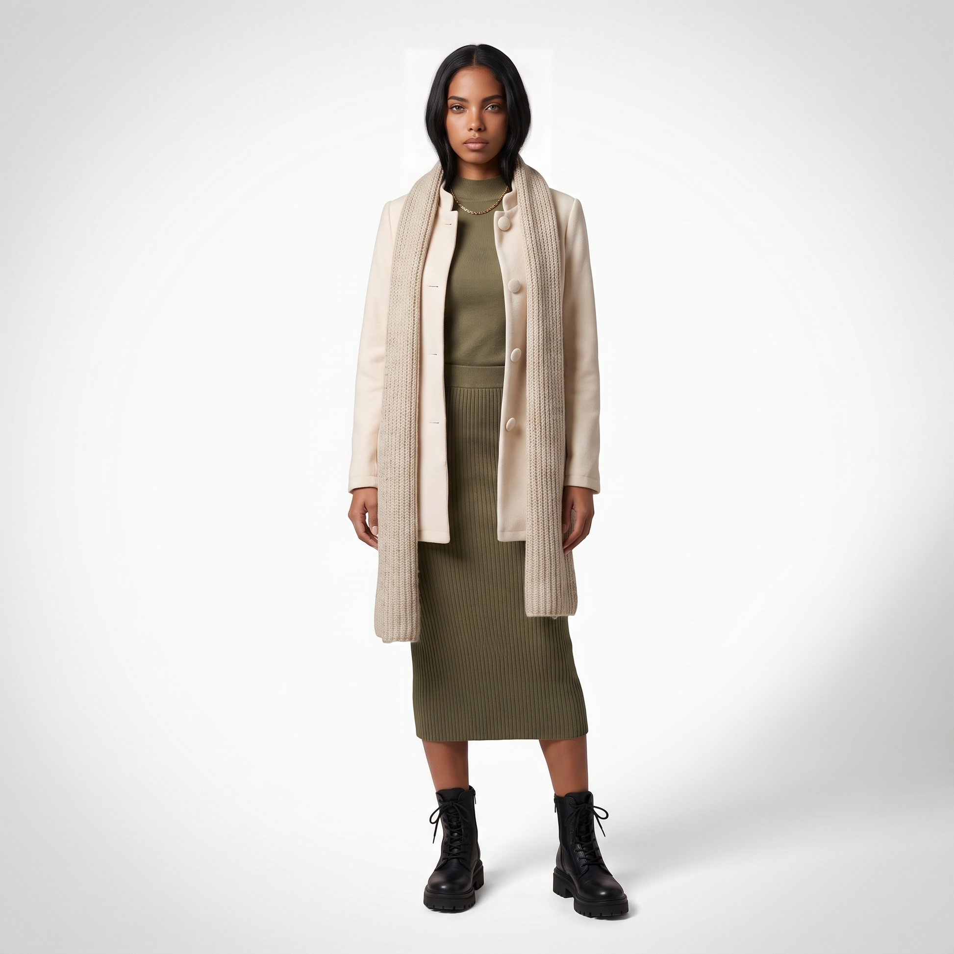 Sunoire sable women s winter coat with button closure and long sleeves front hero 01