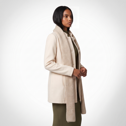 Sunoire sable women s winter coat with button closure and long sleeves top side crop 01