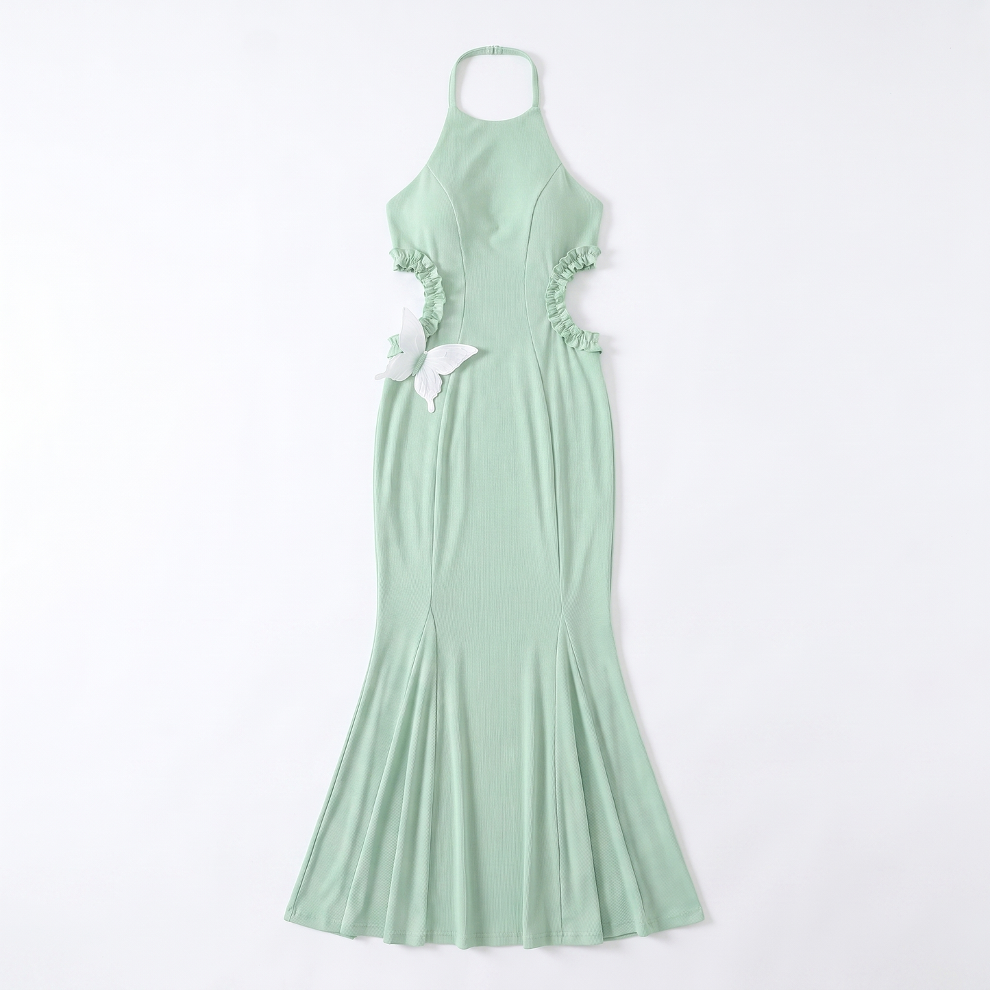 Sunoire sexy halter butterfly maxi dress outfits club women s halter beach maxi elegant dresses garment flatlay 01