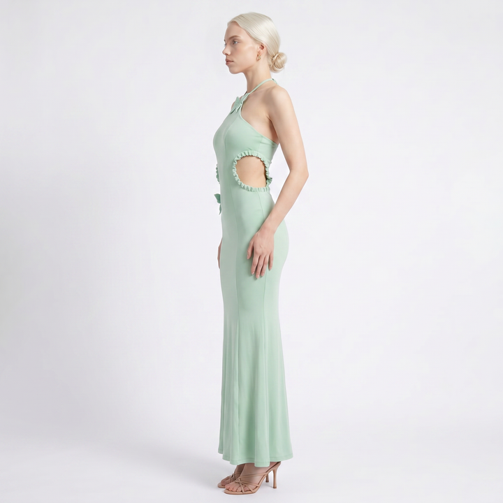 Sunoire sexy halter butterfly maxi dress outfits club women s halter beach maxi elegant dresses side view 01