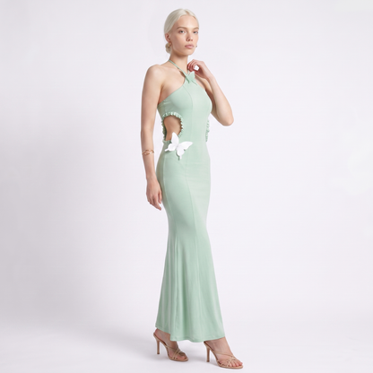 Sunoire sexy halter butterfly maxi dress outfits club women s halter beach maxi elegant dresses three quarter 01