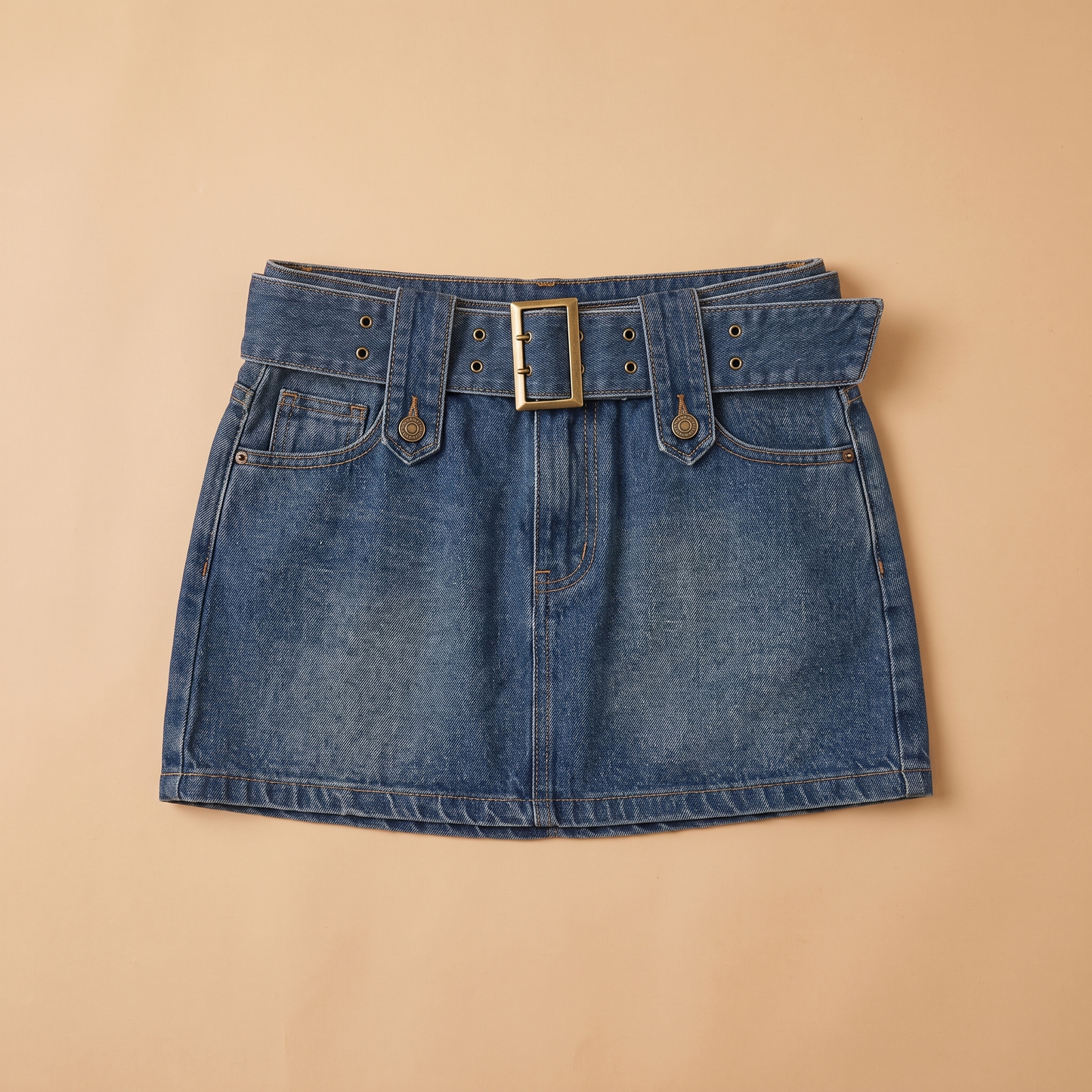 Sunoire sienna black denim skirt garment flatlay 01