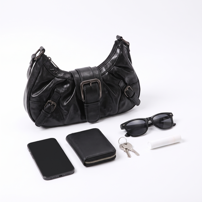 Pleated Slouchy Faux Leather Hobo Bag, what fits inside