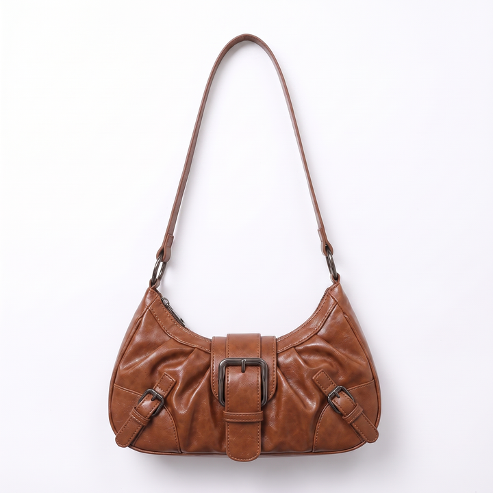Sunoire simone black pleated hobo bag colorway brown front hero 01