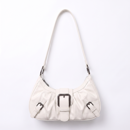 Sunoire simone black pleated hobo bag colorway white front hero 01