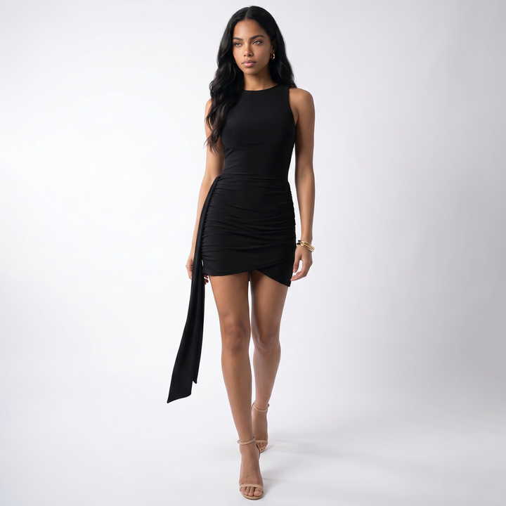 Sunoire spring sexy strap slim fit hip women clothing sleeveless elegant mini length women dresses front hero 01