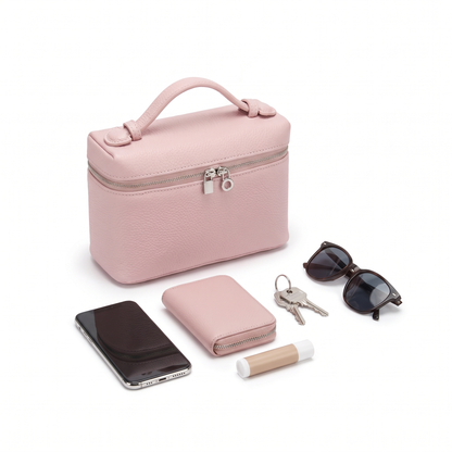 Structured Faux Leather Handbag, what fits inside