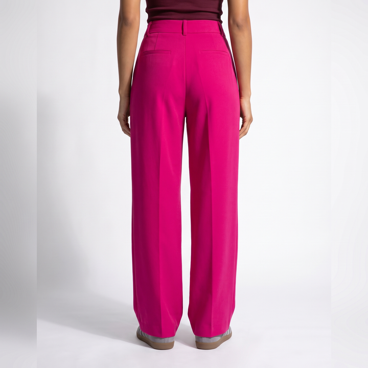 Sunoire summer elastic waist dress pants for woman new in mopping suit pant straight loose casual trousers women bottom back crop 01