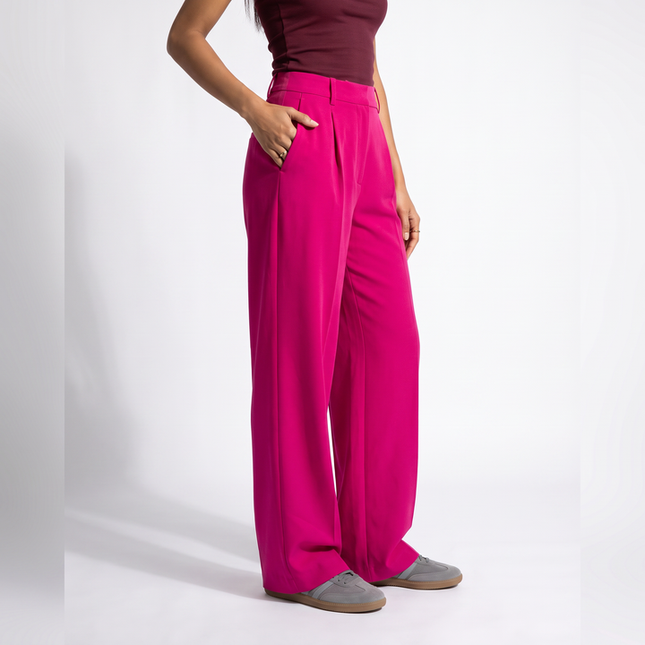 Sunoire summer elastic waist dress pants for woman new in mopping suit pant straight loose casual trousers women bottom crop 3q 01