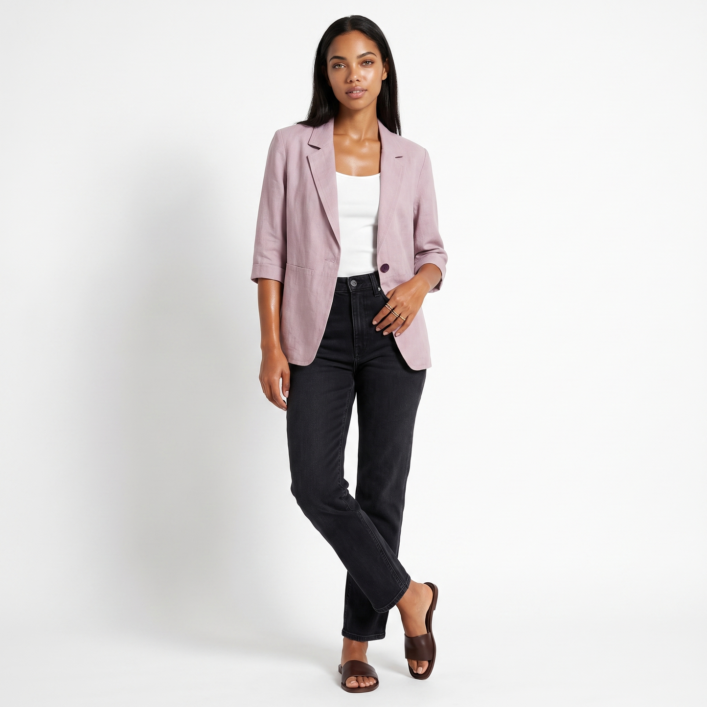 Sunoire tailored everyday blazer front hero 01