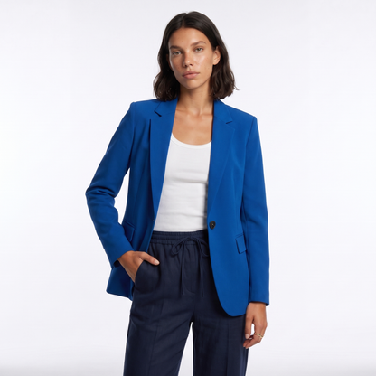 Sunoire tailored single breasted blazer colorway blue front crop 01