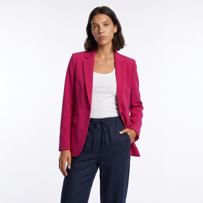Sunoire tailored single breasted blazer colorway pink front crop 01