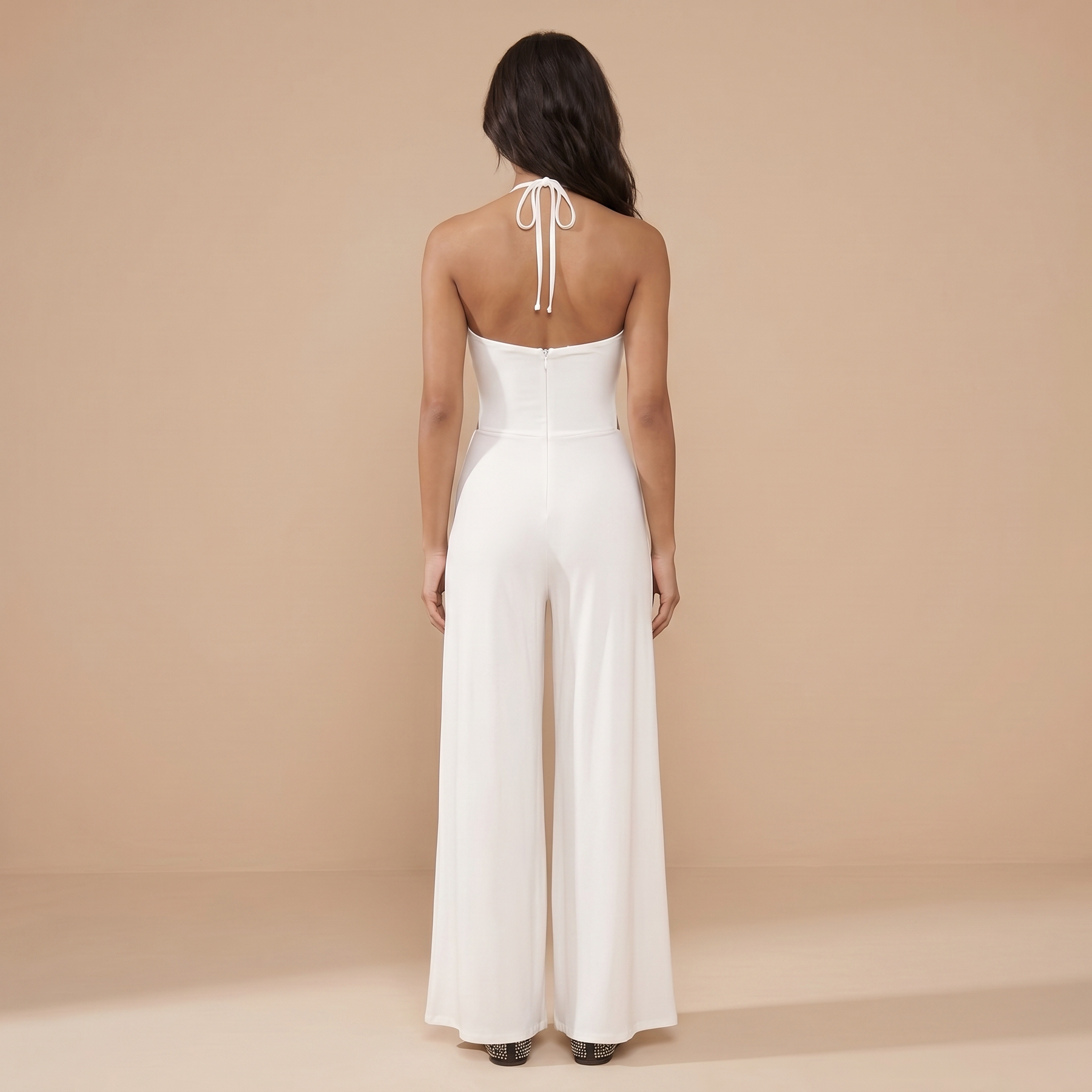 Sunoire tareth halterneck cutout jumpsuit 2 back view 01