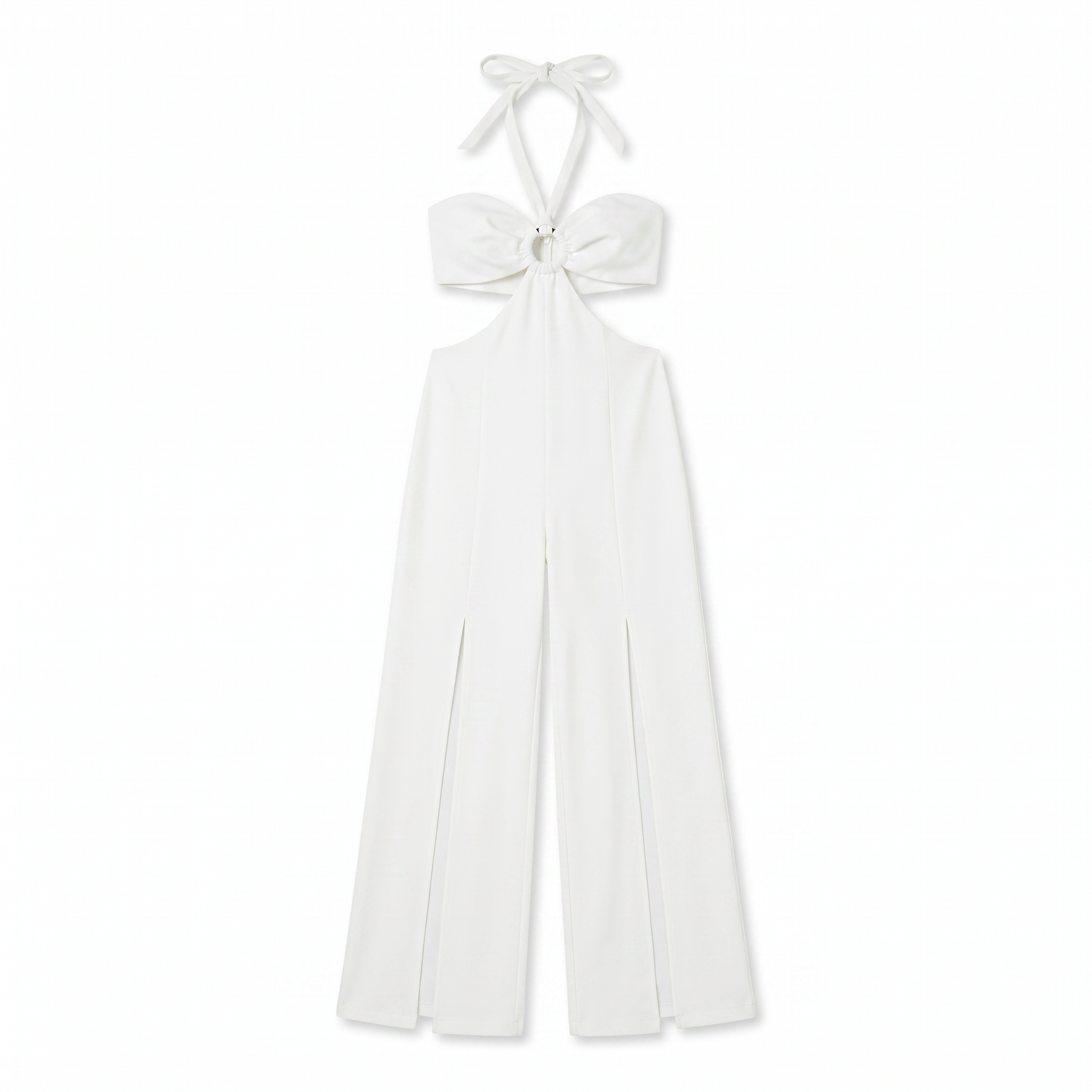 Sunoire tareth halterneck cutout jumpsuit 2 mannequin white 01