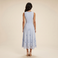 Sunoire tatiana bluebell lace cotton broderie anglais midi sundress back view 01
