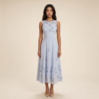 Sunoire tatiana bluebell lace cotton broderie anglais midi sundress front hero 01