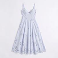 Sunoire tatiana bluebell lace cotton broderie anglais midi sundress mannequin blue 01