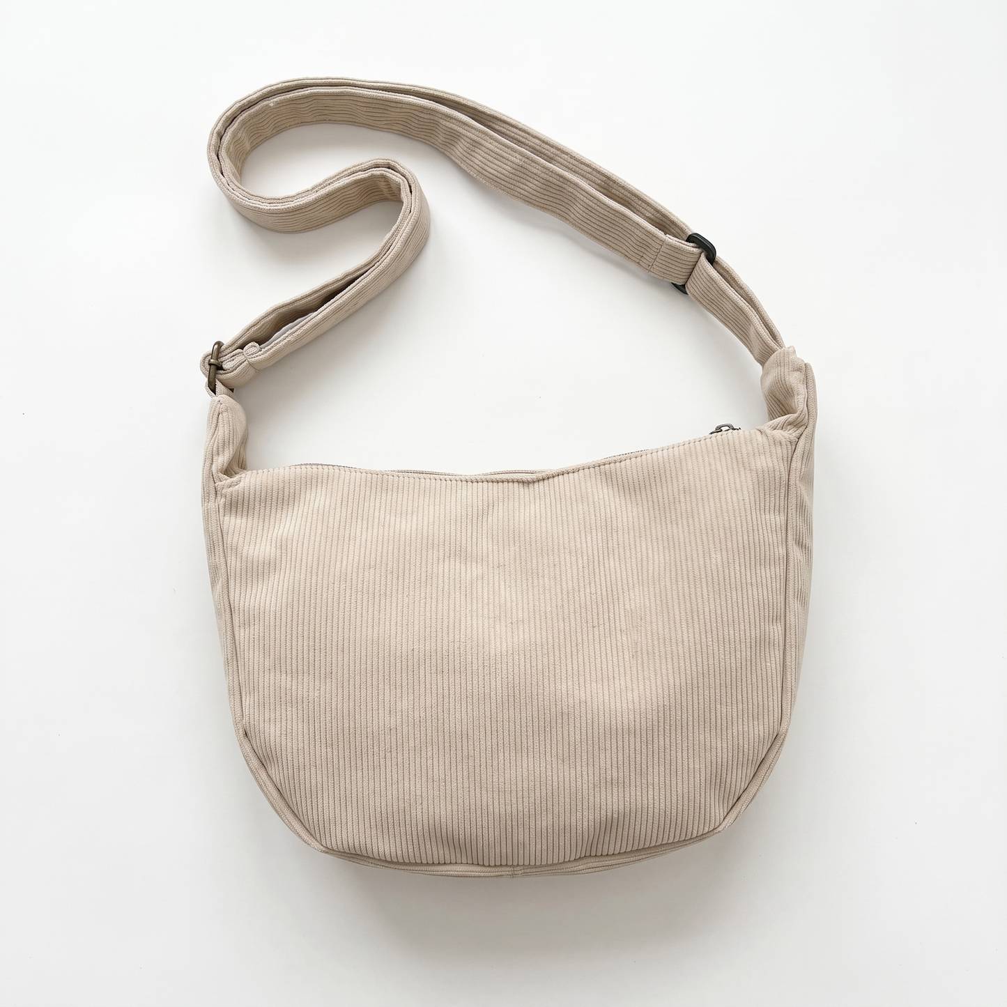 Sunoire tessa rust corduroy crescent bag colorway beige front hero 01