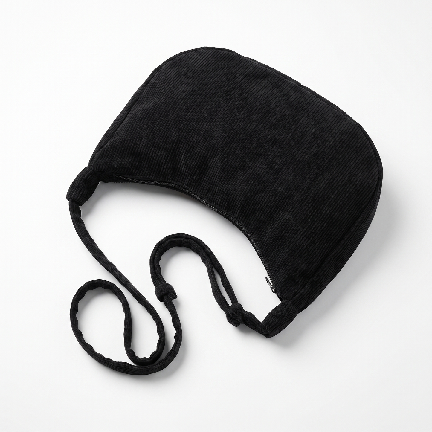 Sunoire tessa rust corduroy crescent bag colorway black front hero 01