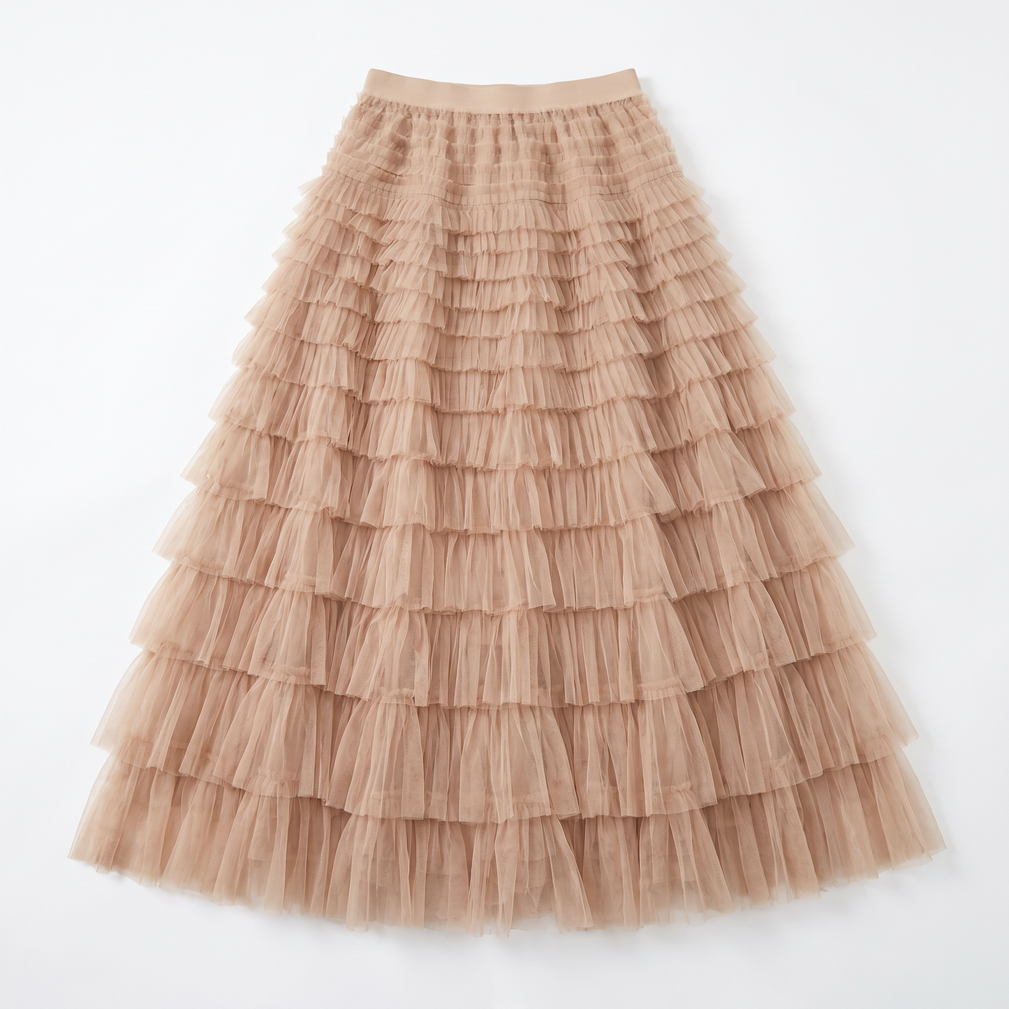 Sunoire theresa layered tulle midi skirt garment flatlay 01