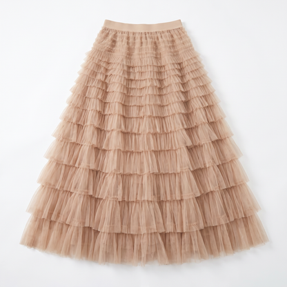 Sunoire theresa layered tulle midi skirt garment flatlay 01