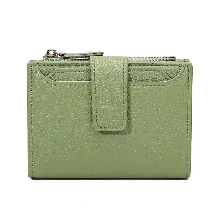Women's Short Vegan Leather Wallet in Green