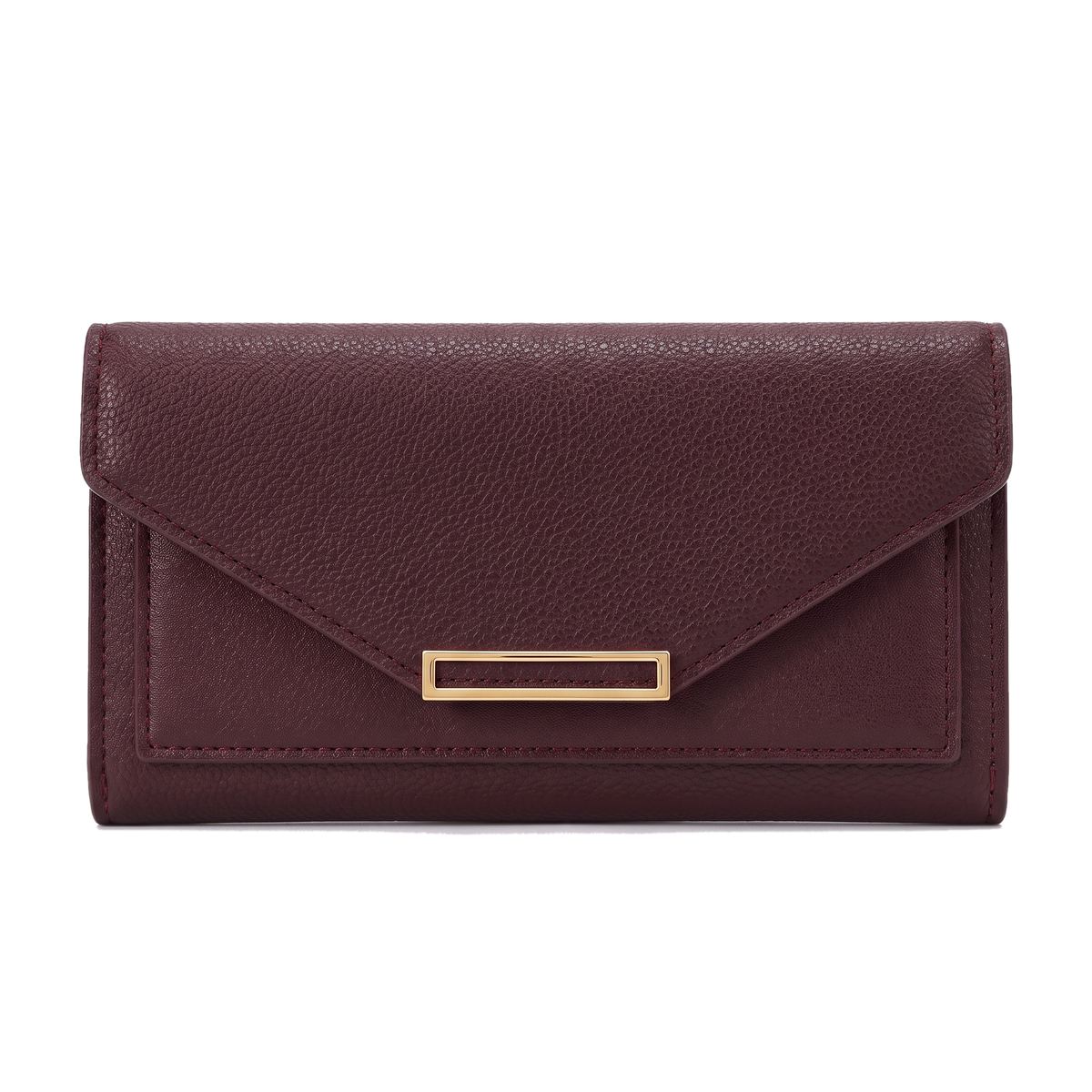 Women's Long Envelope Wallet in Wine Red