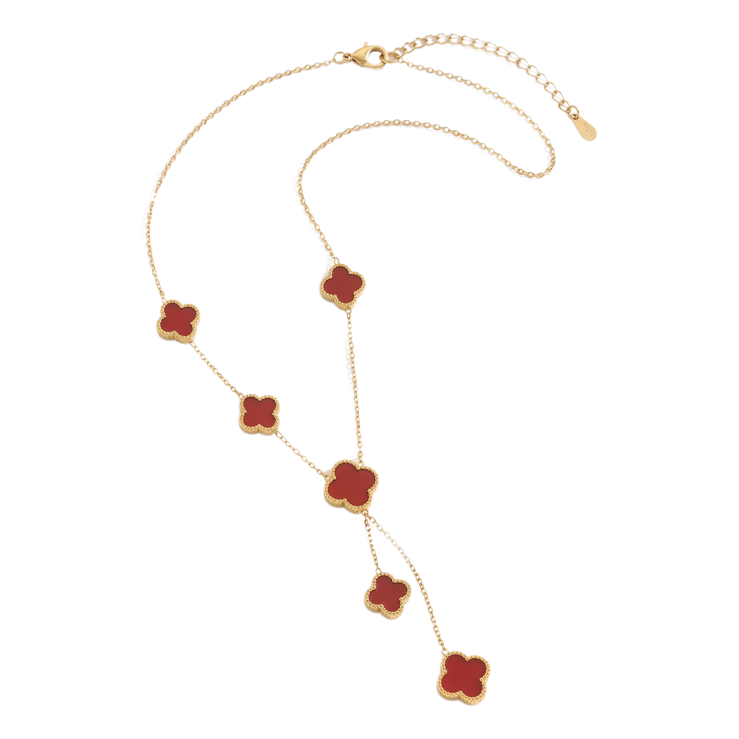 Sunoire premium 316l stainless steel four leaf clover jewelry set trendy women s gift 04 flatlay red clover