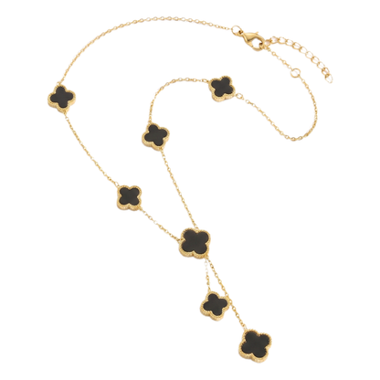 Sunoire premium 316l stainless steel four leaf clover jewelry set trendy women s gift 05 flatlay black clover