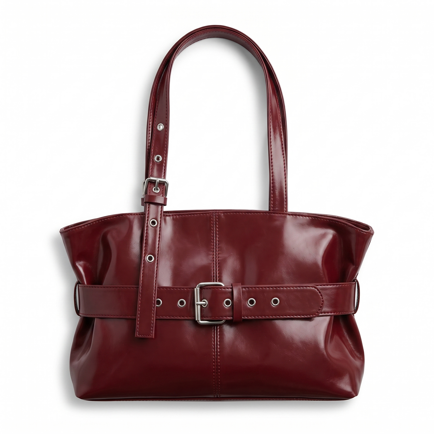 vera black belted shoulder bag in Red colorway image