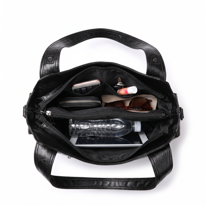 Slouchy Faux Leather Shoulder Bag, interior