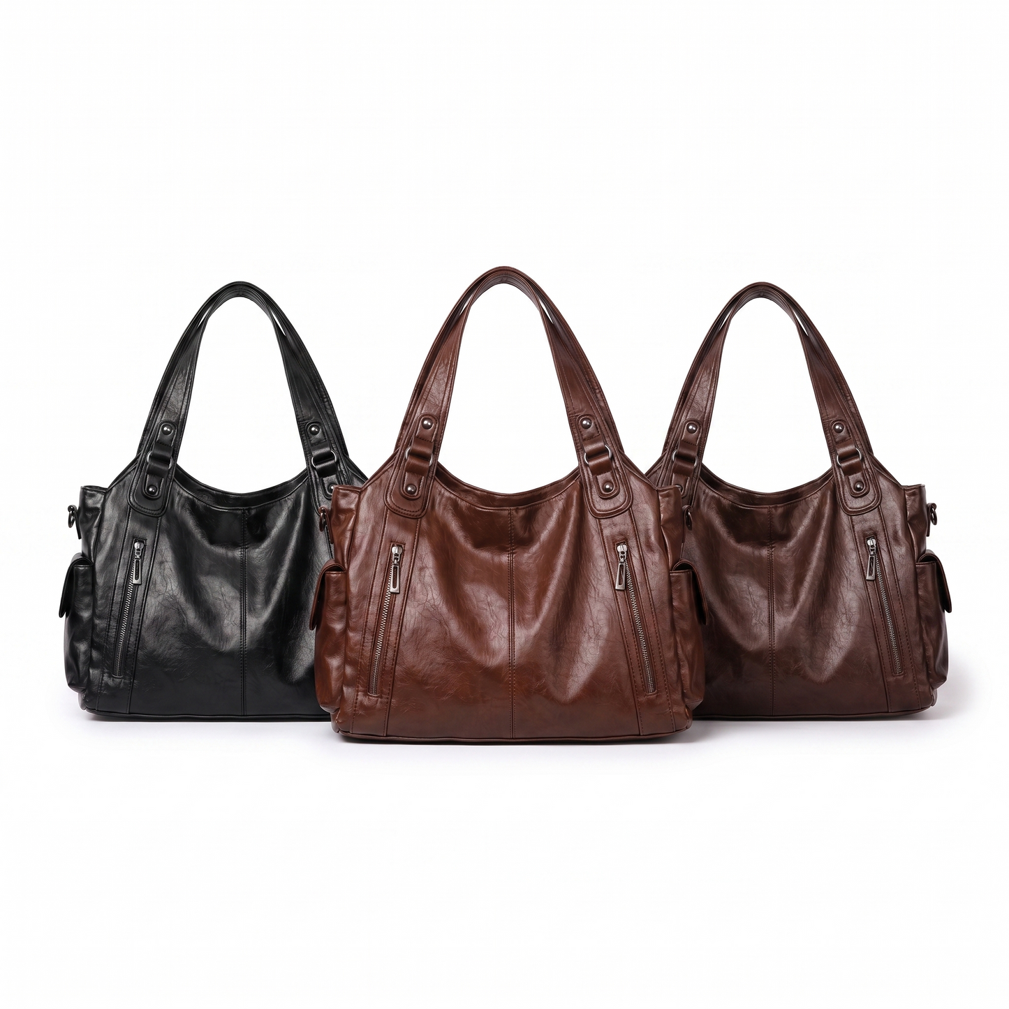 Sunoire vienne black slouchy shoulder bag collection flatlay