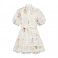 Sunoire white floral lace trim mini dress mannequin white 01