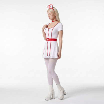 Sunoire white zip front mini dress set three quarter 01