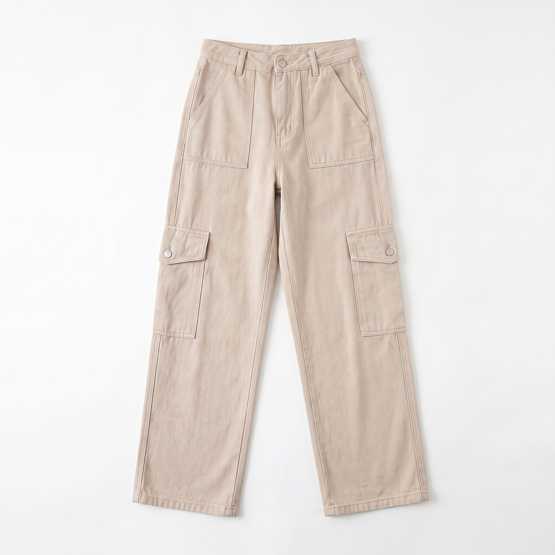 Sunoire wholesale cargo pants ladies casual trouser woman clothes pants women high waisted trousers with pocket garment flatlay 01