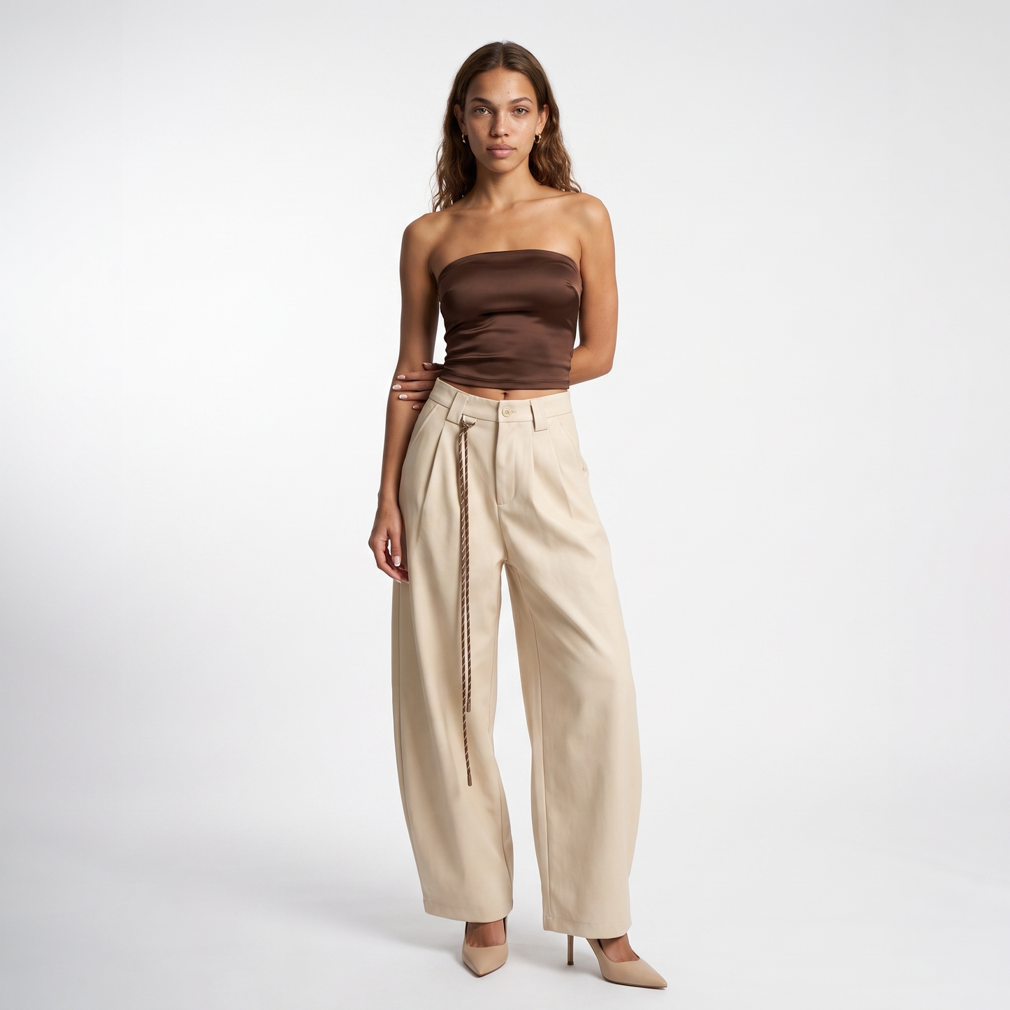 Sunoire wide leg trousers for women and girls new spring and autumn style loose and casual slimming straight leg trousers pants front hero 01