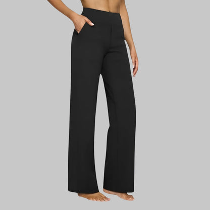 Phoebe | Wide-Leg Yoga Trousers Polyester High-Waist for Women in White, another view