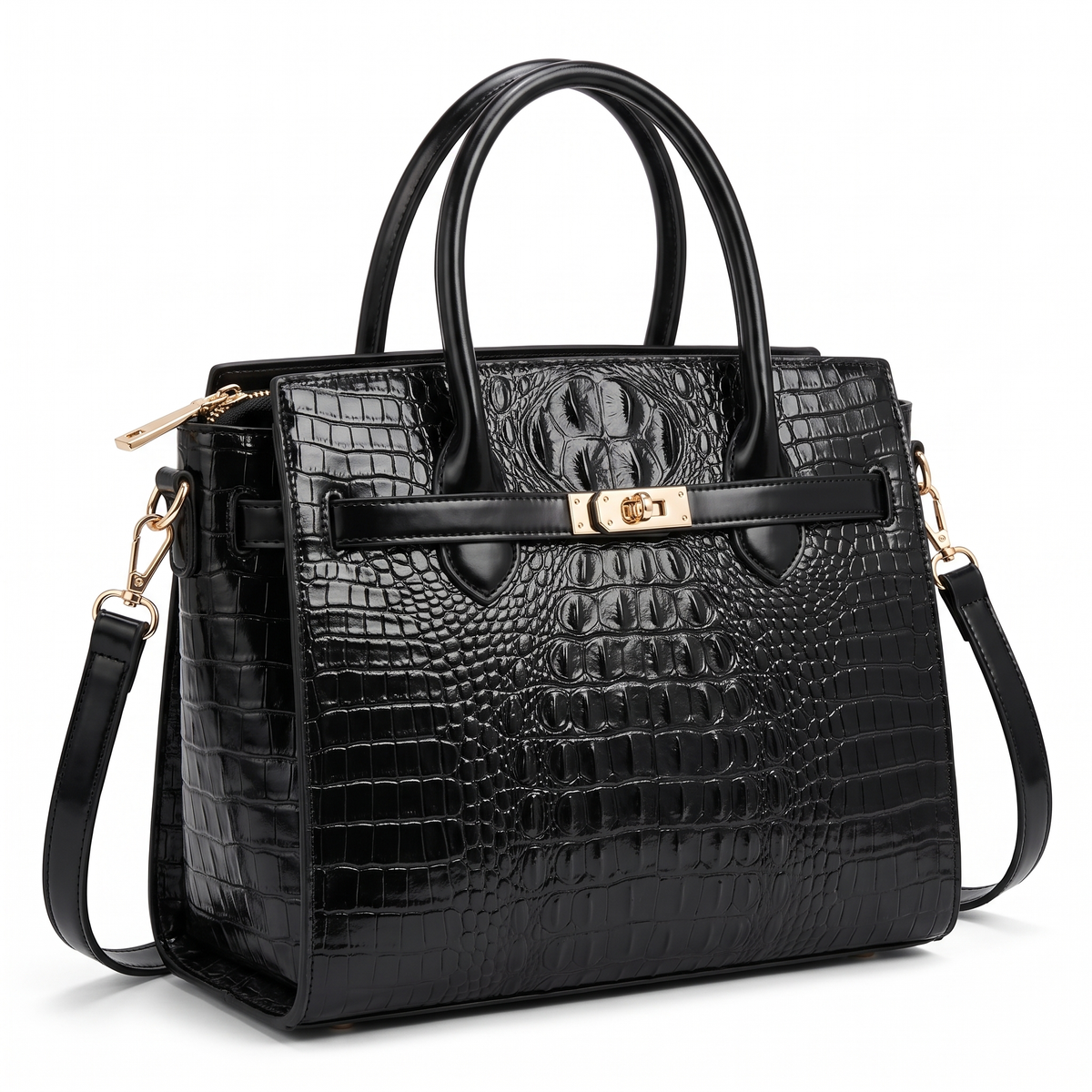 Women's 3 Piece Handbag and Purse Set, three-quarter view