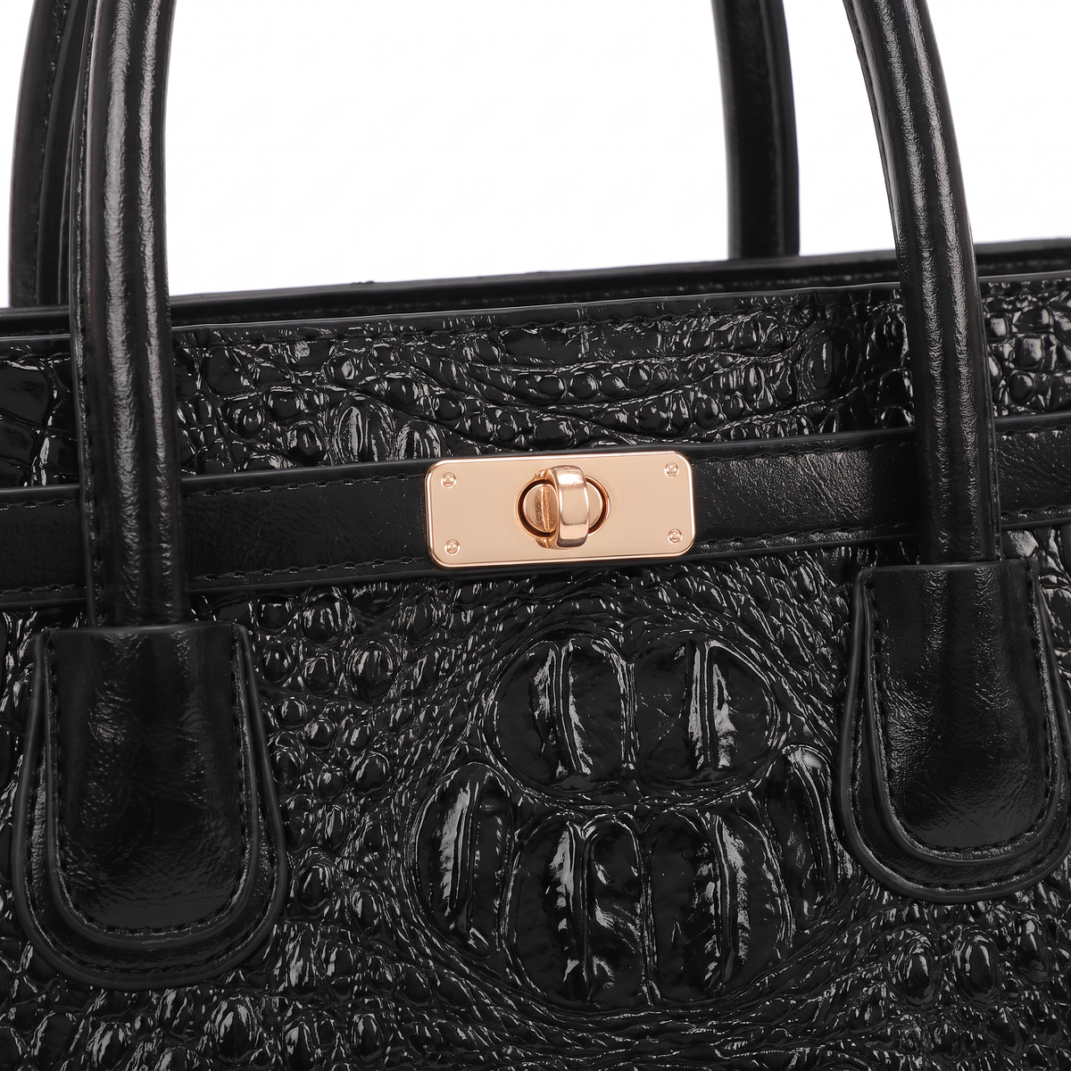 Women's 3 Piece Handbag and Purse Set, hardware close-up
